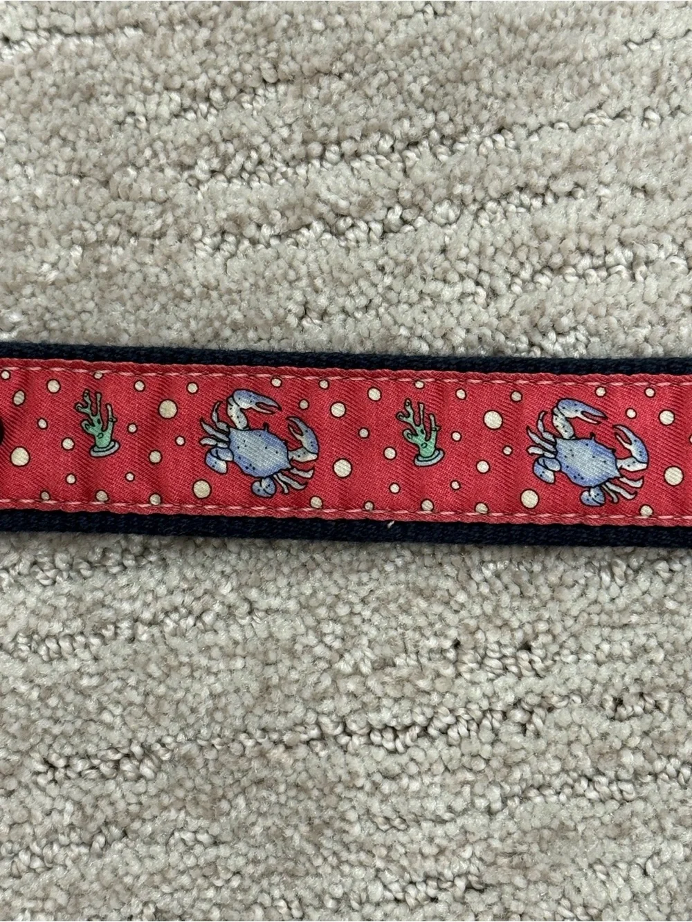 Boy’s Pink Patterned Leather-Trim Canvas Belt